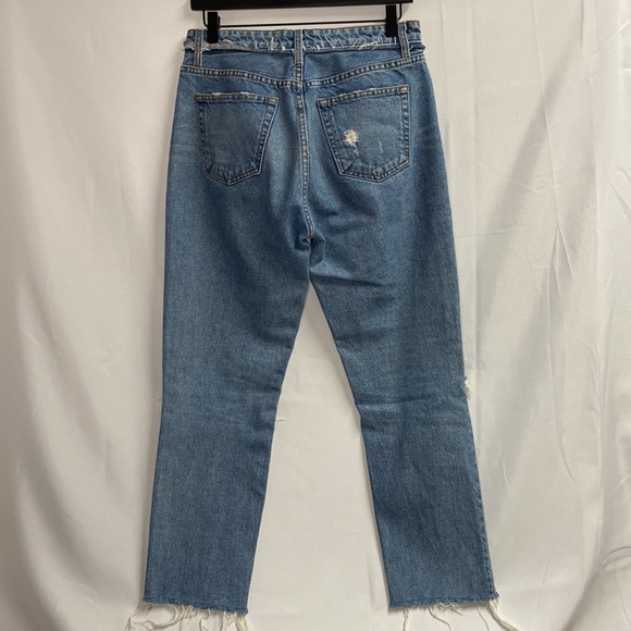 Reformation High Rise Cropped Cigarette Jeans in Medium Blue Savu Wash Size 28 - Picture 7 of 10